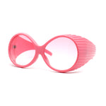 Oversized Round Goggle Style Thick Temple Plastic Dimensional Plastic Sunglasses