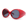 Oversized Round Goggle Style Thick Temple Plastic Dimensional Plastic Sunglasses