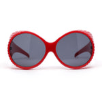 Oversized Round Goggle Style Thick Temple Plastic Dimensional Plastic Sunglasses