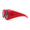 Oversized Round Goggle Style Thick Temple Plastic Dimensional Plastic Sunglasses