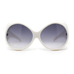 Oversized Round Goggle Style Thick Temple Plastic Dimensional Plastic Sunglasses