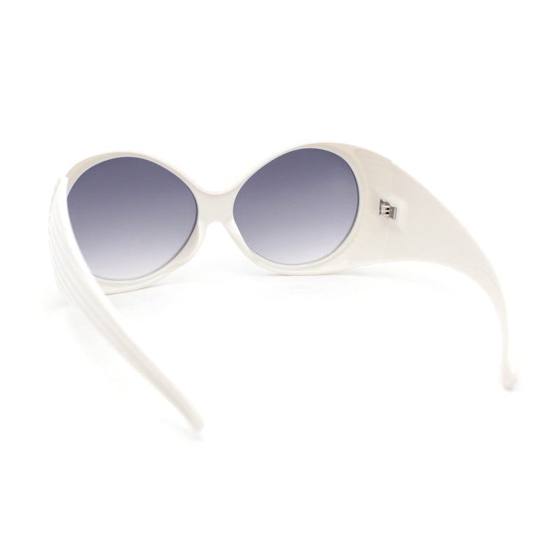 Oversized Round Goggle Style Thick Temple Plastic Dimensional Plastic Sunglasses