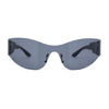 80s Robotic Rectangular Rimless Shield Sport Plastic Sunglasses