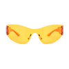 80s Robotic Rectangular Rimless Shield Sport Plastic Sunglasses
