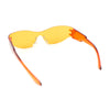 80s Robotic Rectangular Rimless Shield Sport Plastic Sunglasses