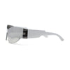 80s Robotic Rectangular Rimless Shield Sport Plastic Sunglasses