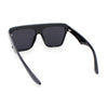 Flat Top Oversized Rectangular Plastic Retro Racer Fashion Sunglasses