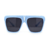 Flat Top Oversized Rectangular Plastic Retro Racer Fashion Sunglasses