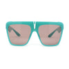 Flat Top Oversized Rectangular Plastic Retro Racer Fashion Sunglasses