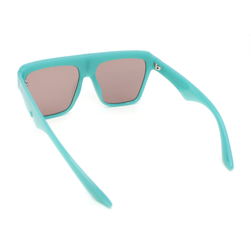 Flat Top Oversized Rectangular Plastic Retro Racer Fashion Sunglasses