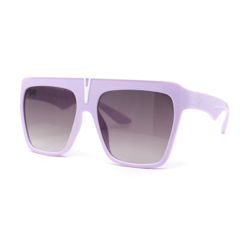 Flat Top Oversized Rectangular Plastic Retro Racer Fashion Sunglasses