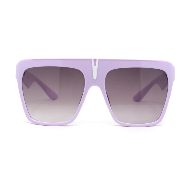 Flat Top Oversized Rectangular Plastic Retro Racer Fashion Sunglasses