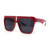 Flat Top Oversized Rectangular Plastic Retro Racer Fashion Sunglasses