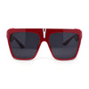 Flat Top Oversized Rectangular Plastic Retro Racer Fashion Sunglasses