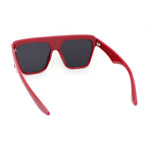 Flat Top Oversized Rectangular Plastic Retro Racer Fashion Sunglasses