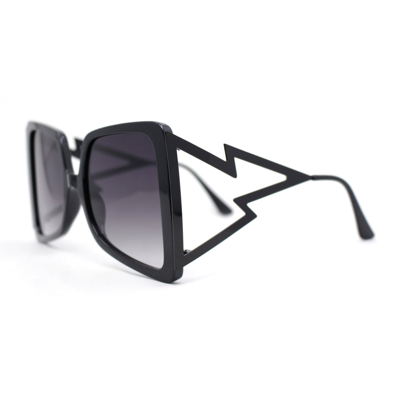 Womens Lightening Bolt Arm Oversized Butterfly Designer Diva Sunglasses