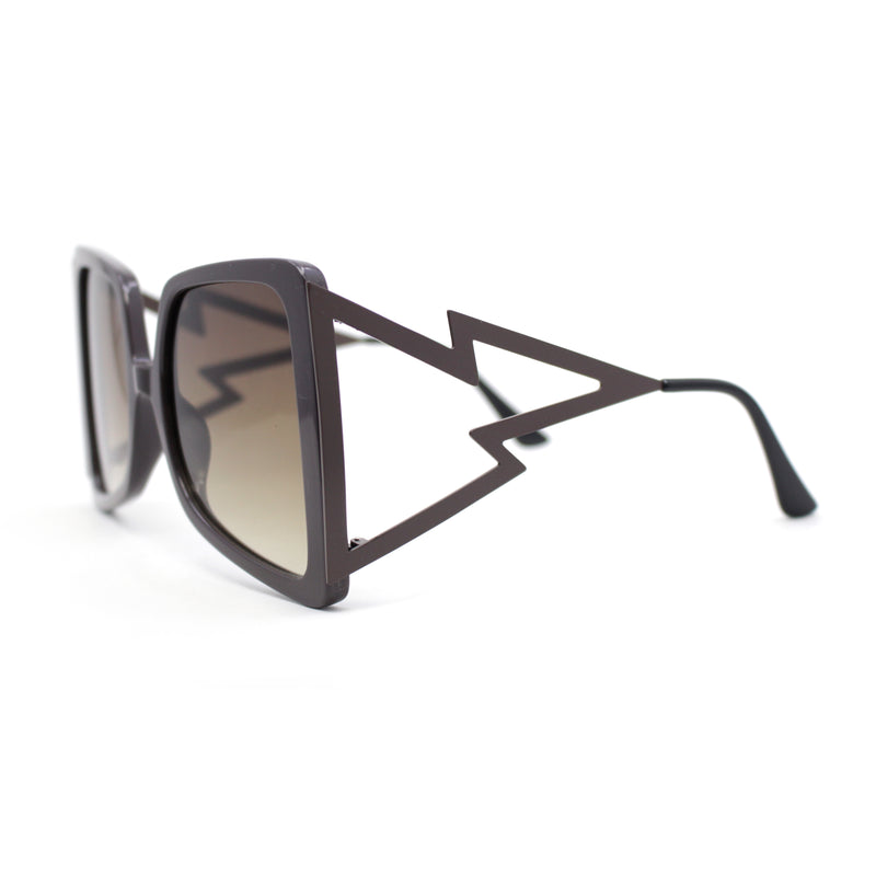 Womens Lightening Bolt Arm Oversized Butterfly Designer Diva Sunglasses