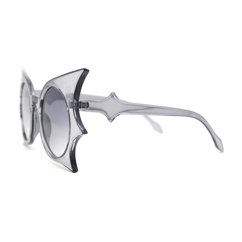 Womens Bat Wing Shape Round Circle Lens Plastic Sunglasses