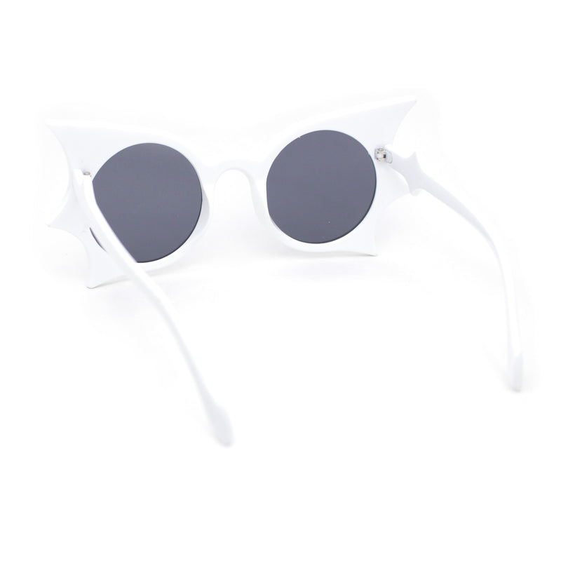 Womens Bat Wing Shape Round Circle Lens Plastic Sunglasses