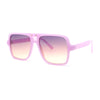 Womens Neat Flat Top Retro Lustrous Racer Plastic Sunglasses