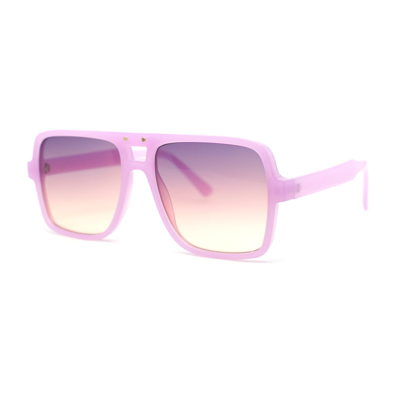 Womens Neat Flat Top Retro Lustrous Racer Plastic Sunglasses