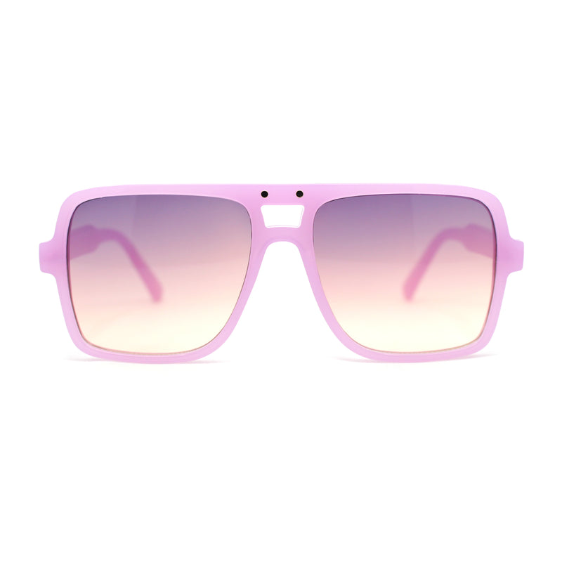 Womens Neat Flat Top Retro Lustrous Racer Plastic Sunglasses