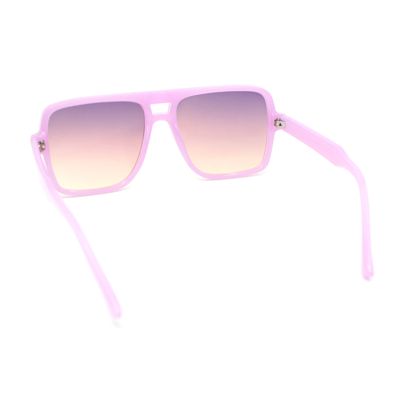 Womens Neat Flat Top Retro Lustrous Racer Plastic Sunglasses