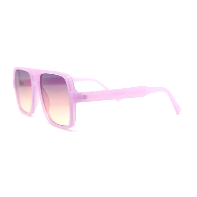 Womens Neat Flat Top Retro Lustrous Racer Plastic Sunglasses