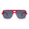 Womens Neat Flat Top Retro Lustrous Racer Plastic Sunglasses