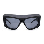 Mad Brow Line Super Thick Temple Angular Flat Top Plastic Sunglasses