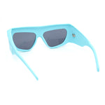 Mad Brow Line Super Thick Temple Angular Flat Top Plastic Sunglasses