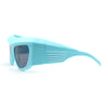 Mad Brow Line Super Thick Temple Angular Flat Top Plastic Sunglasses