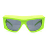 Mad Brow Line Super Thick Temple Angular Flat Top Plastic Sunglasses