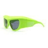 Mad Brow Line Super Thick Temple Angular Flat Top Plastic Sunglasses