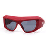 Mad Brow Line Super Thick Temple Angular Flat Top Plastic Sunglasses