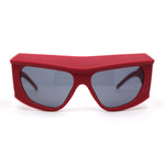 Mad Brow Line Super Thick Temple Angular Flat Top Plastic Sunglasses