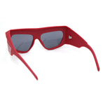 Mad Brow Line Super Thick Temple Angular Flat Top Plastic Sunglasses