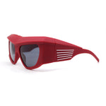 Mad Brow Line Super Thick Temple Angular Flat Top Plastic Sunglasses