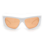 Mad Brow Line Super Thick Temple Angular Flat Top Plastic Sunglasses