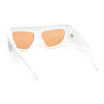 Mad Brow Line Super Thick Temple Angular Flat Top Plastic Sunglasses