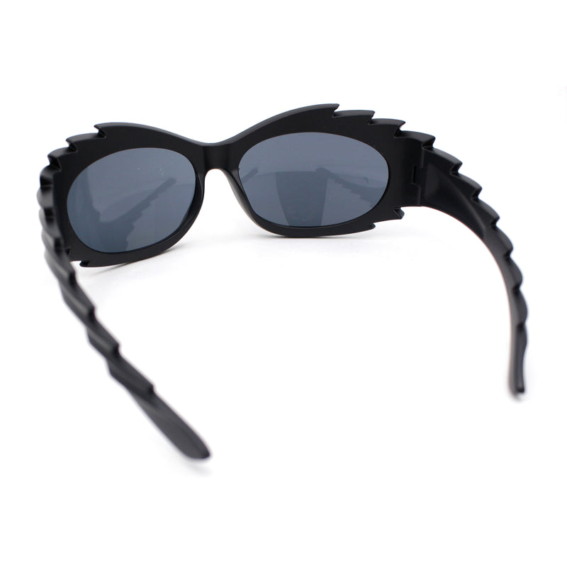 Hedgehog Fur Carving Retro Wrap Thick Temple Plastic Sunglasses