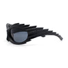 Hedgehog Fur Carving Retro Wrap Thick Temple Plastic Sunglasses