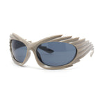 Hedgehog Fur Carving Retro Wrap Thick Temple Plastic Sunglasses