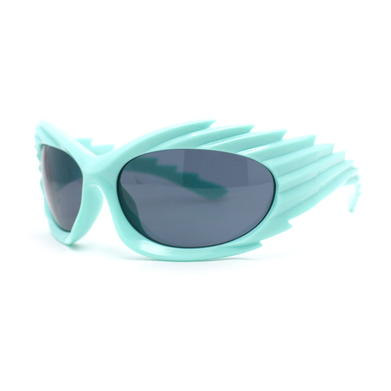 Hedgehog Fur Carving Retro Wrap Thick Temple Plastic Sunglasses