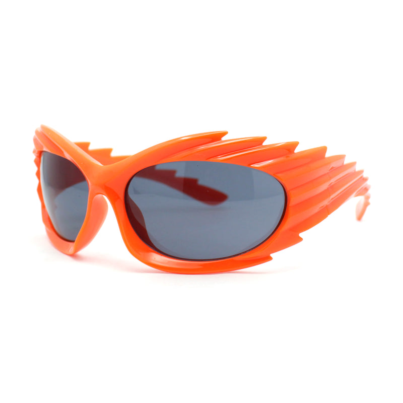 Hedgehog Fur Carving Retro Wrap Thick Temple Plastic Sunglasses