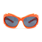 Hedgehog Fur Carving Retro Wrap Thick Temple Plastic Sunglasses