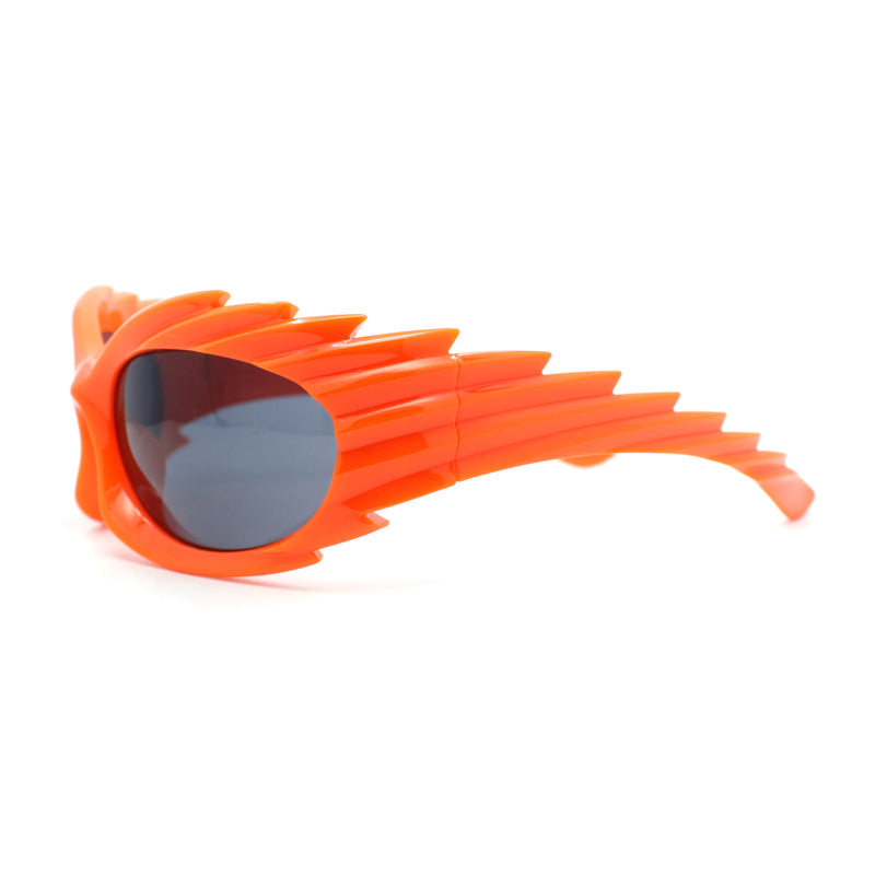 Hedgehog Fur Carving Retro Wrap Thick Temple Plastic Sunglasses