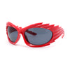 Hedgehog Fur Carving Retro Wrap Thick Temple Plastic Sunglasses