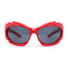 Hedgehog Fur Carving Retro Wrap Thick Temple Plastic Sunglasses