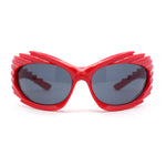 Hedgehog Fur Carving Retro Wrap Thick Temple Plastic Sunglasses